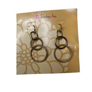 Penelope Ann  Gold Tone Multi Loop Dangle Earrings Brand New